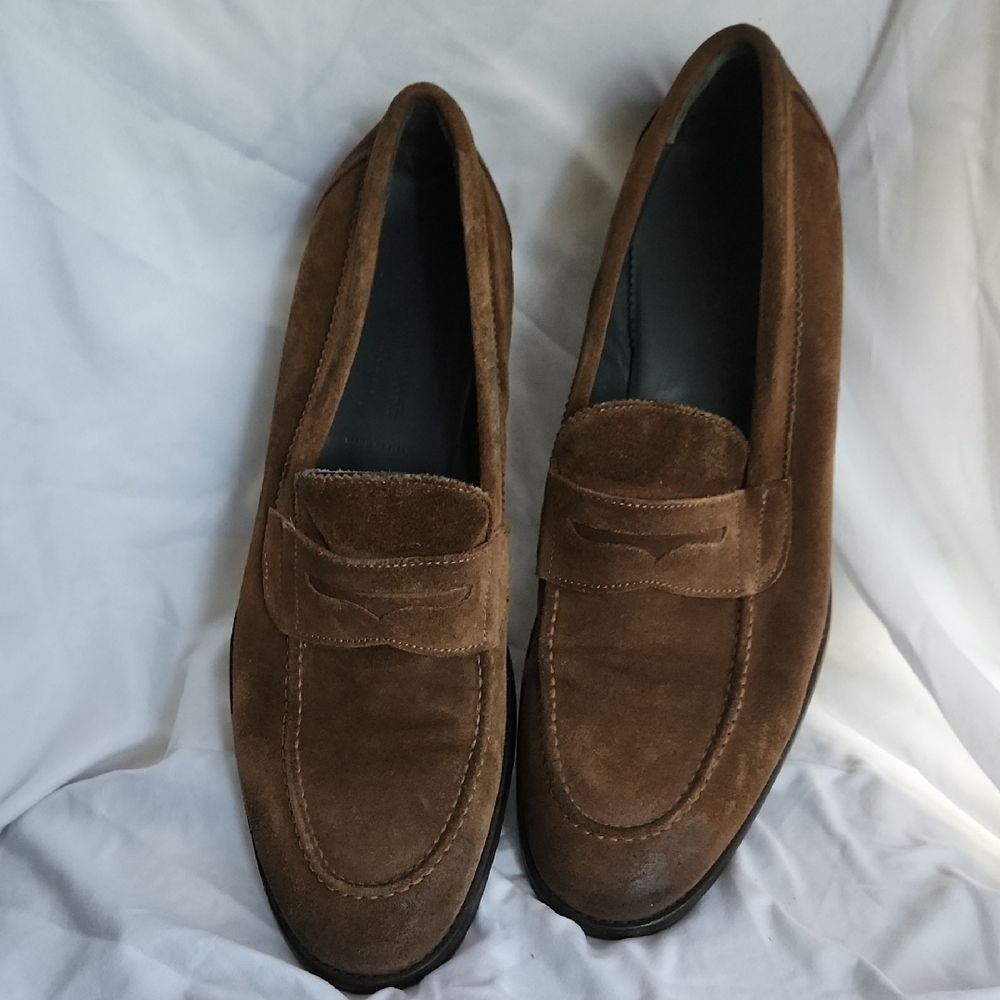 Boot New York Adam Derrick Brown Suede Penny Loafers